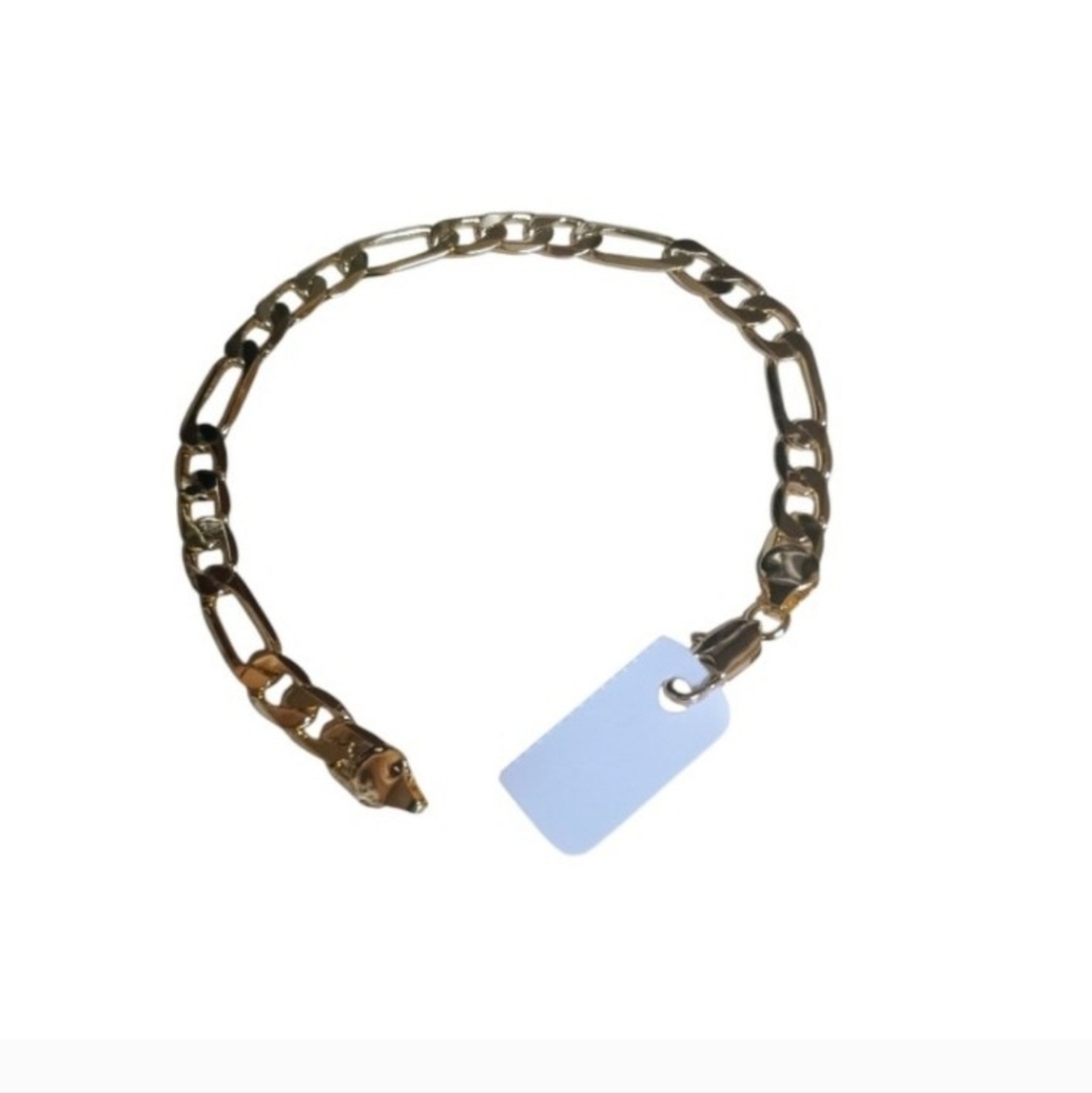 Unisex 18K Italian Gold-Filled Cuban Bracelet 7mm No Tarnish 8 Inch
